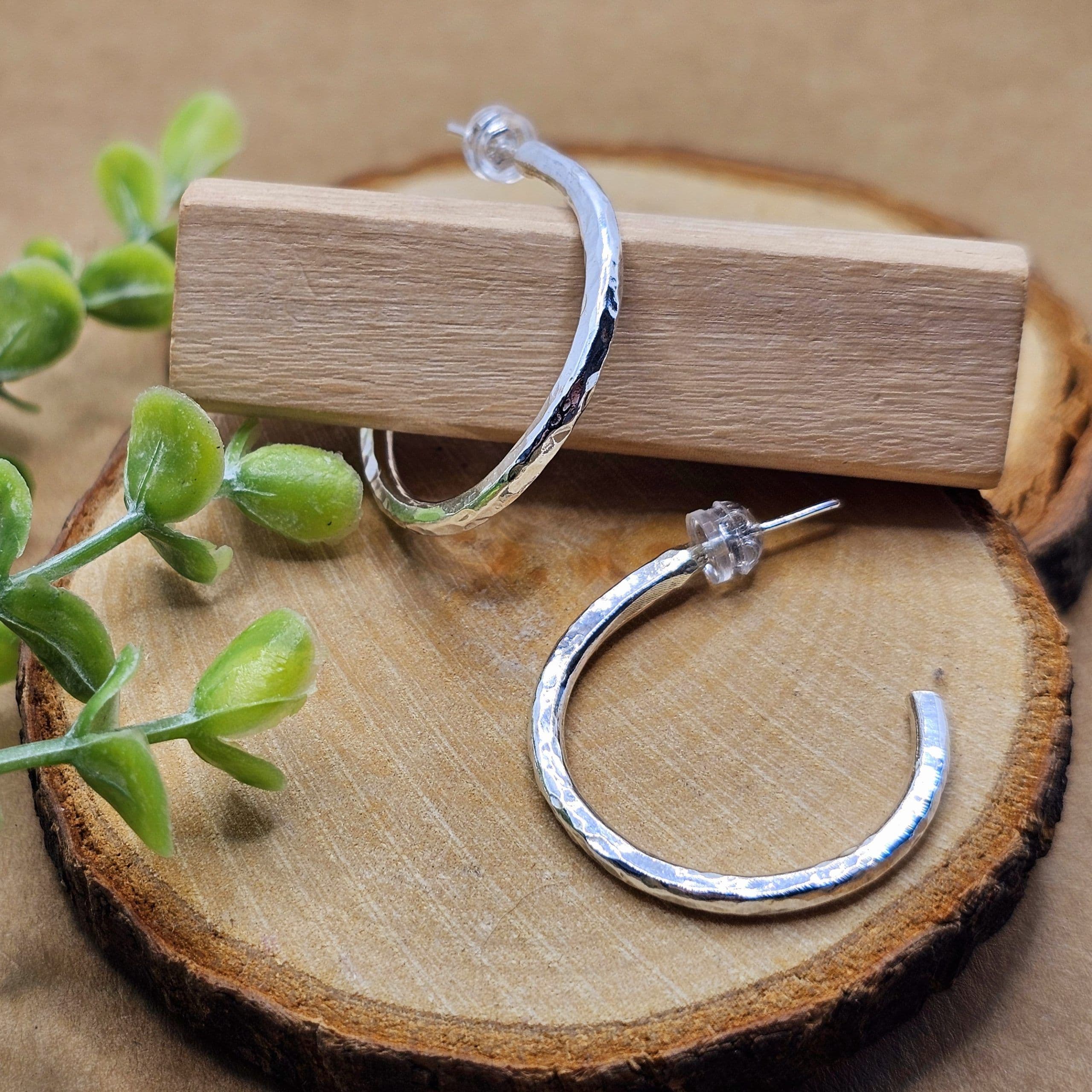 Medium Hammered Hoops
