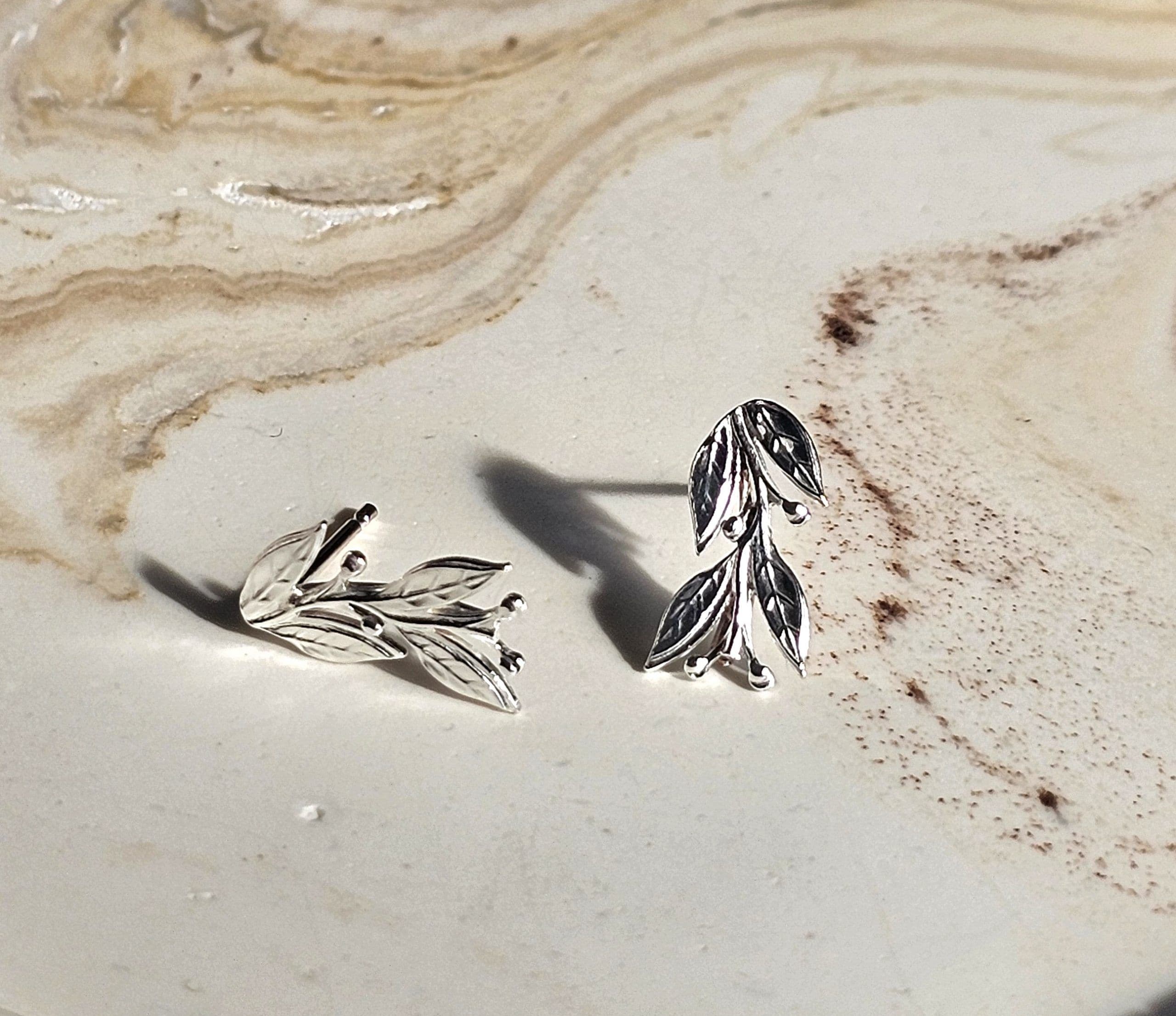 Delicate Leaf & Berry Studs
