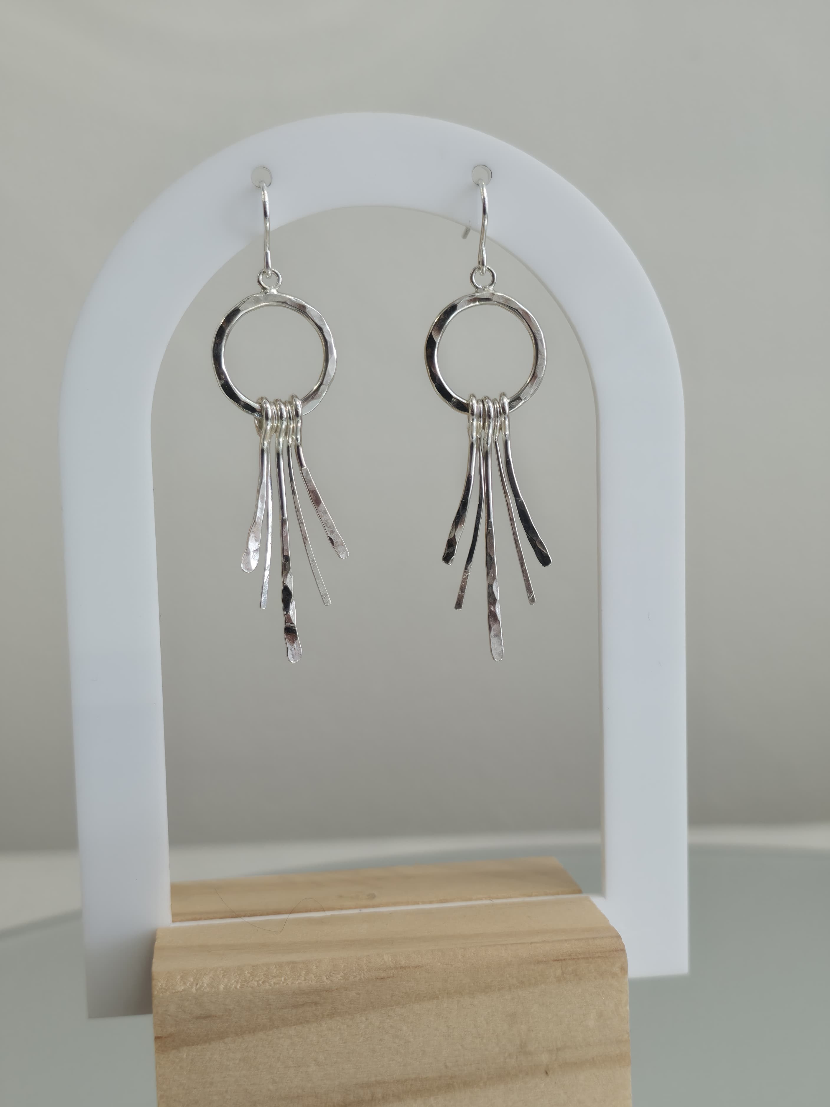 Hammered Tassel Earrings
